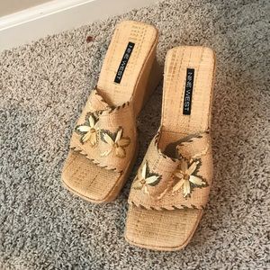 NINE WEST Bamboo Sandal wedges!!!